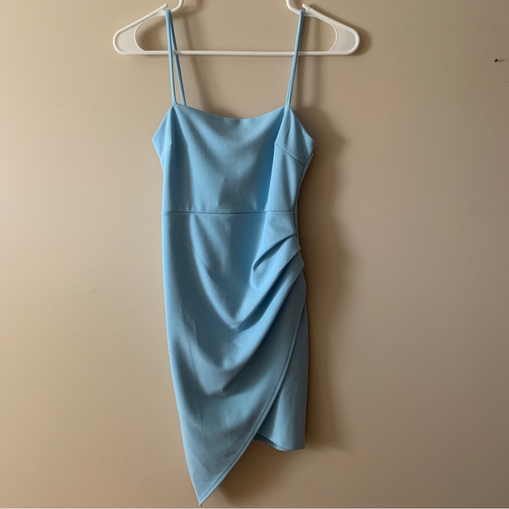 Island Gypsy Blue Blush Shirring Dress, sz small, NWT